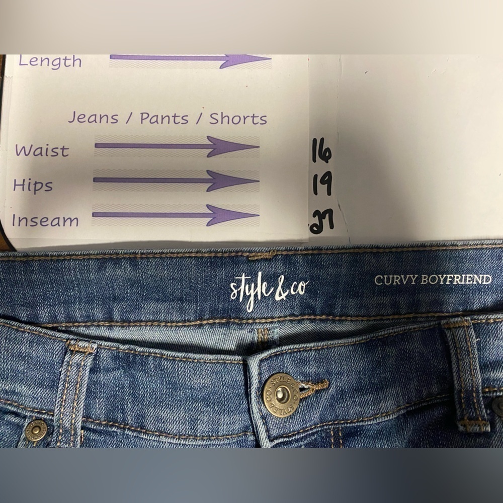 ✨ 4 for $30 ✨ Style & Co Jeans Curvy Boyfriend Stretch Denim Size 12 - Picture 5 of 5